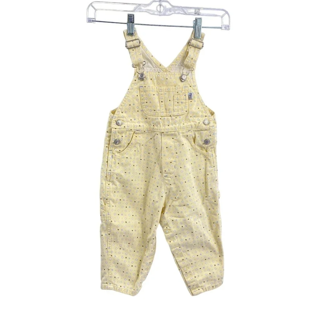 Vintage Sprockets overalls size 24M yellow print Adjustable pockets carpenter